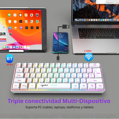 Combo Gamer 60% Wireless: Teclado RGB + Mouse Pro