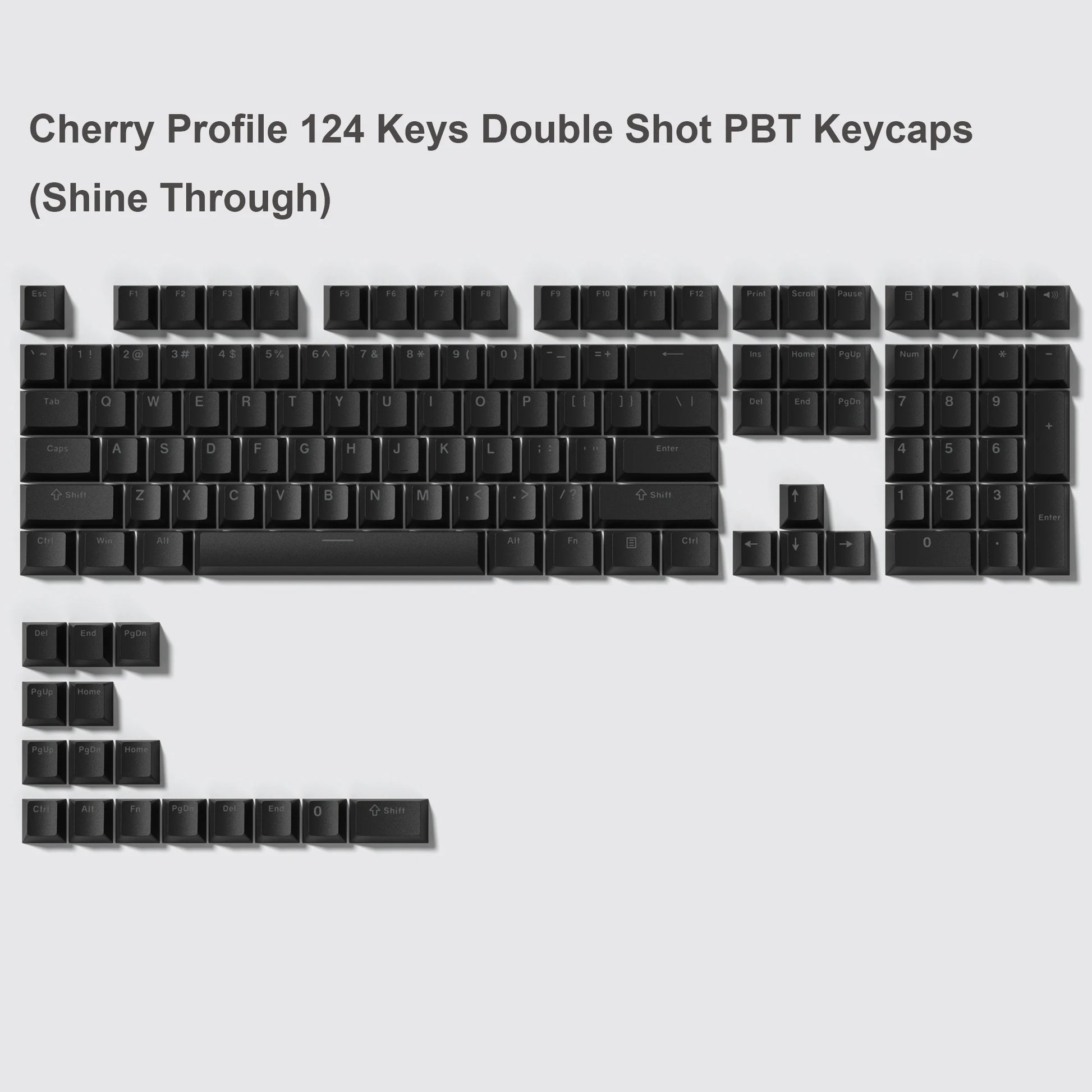 168 Keys Double Shot PBT Keycap Custom WOB Keycap Cherry Profile Keyboard Keycaps for Cherry Gateron MX Switches Gaming Keyboard