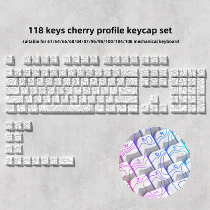 168 Keys Double Shot PBT Keycap Custom WOB Keycap Cherry Profile Keyboard Keycaps for Cherry Gateron MX Switches Gaming Keyboard